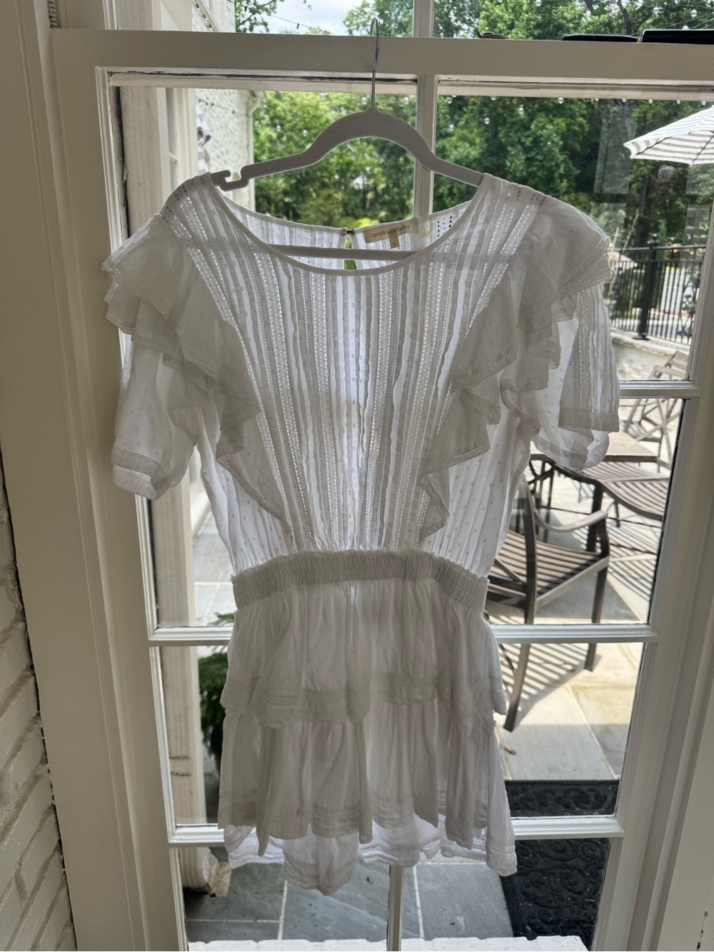 LoveShackFancy White Lace-Trim Sundress